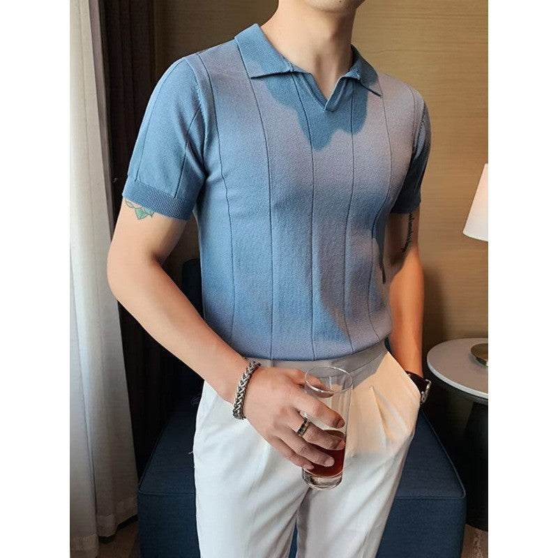 Herren Kurzarm Poloshirt mit strukturiertem Design Echo Archiv
