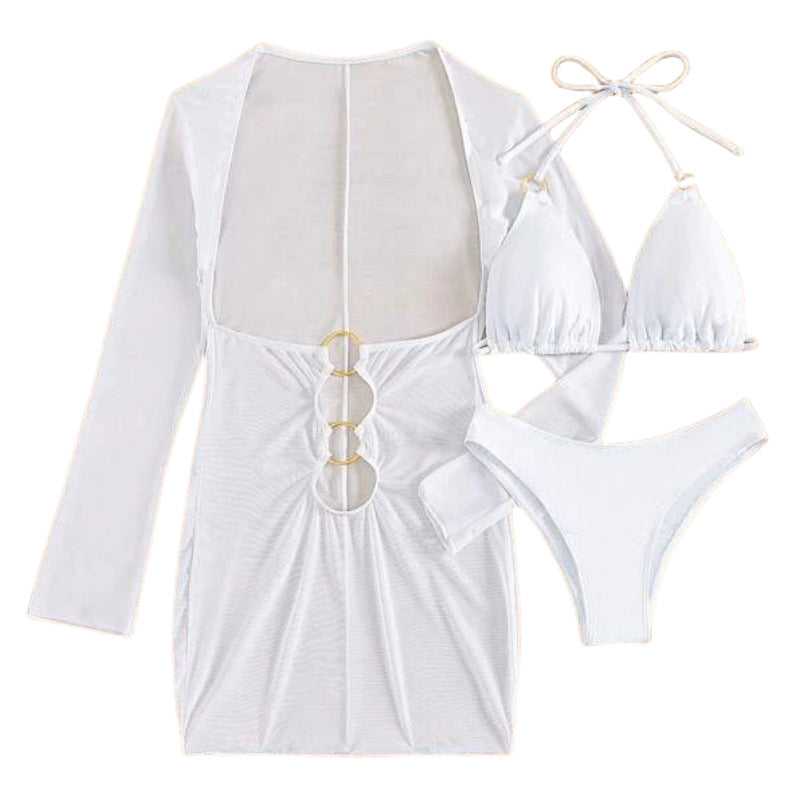 Damen Badeanzugkleid mit raffinierten Cut-Outs und langen Ärmeln Echo Archiv