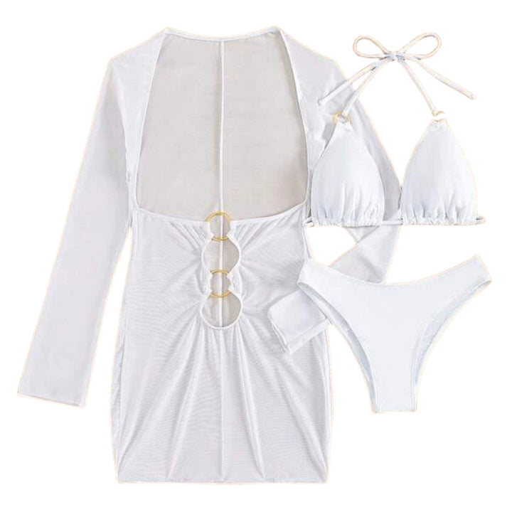 Damen Badeanzugkleid mit raffinierten Cut-Outs und langen Ärmeln Echo Archiv