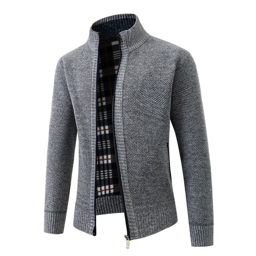 Herren Strickjacke mit modernem Stehkragen und praktischen Seitentaschen Echoarchiv
