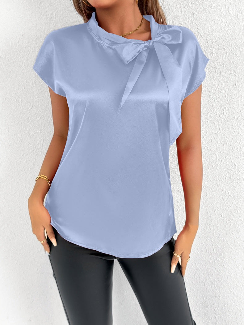 Damen Elegantes Top mit Schleifendetail und Stehkragen Echo Archiv