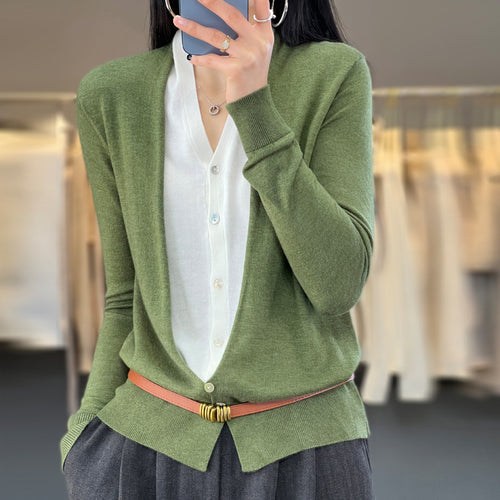 Damen Leichter Offener Feinstrick-Cardigan mit asymmetrischer Zipfelkante und taillierter Silhouette Echoarchiv