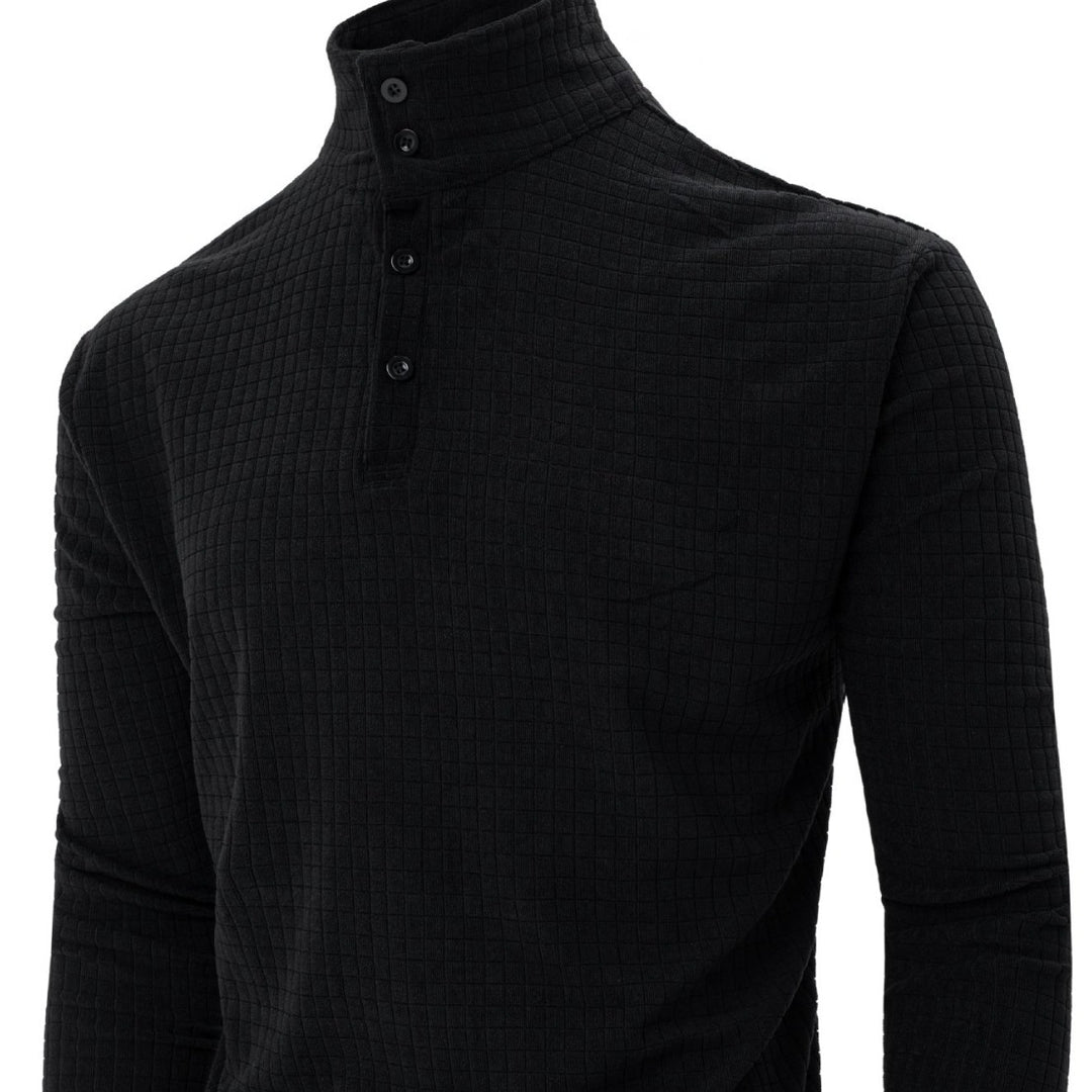 Herren Langarm Poloshirt mit strukturierter Oberfläche Echoarchiv