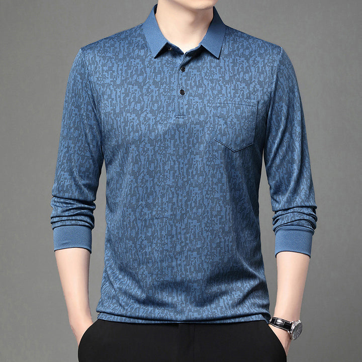 Herren Poloshirt mit grafischem Motiv und atmungsaktivem Funktionsmaterial Echoarchiv