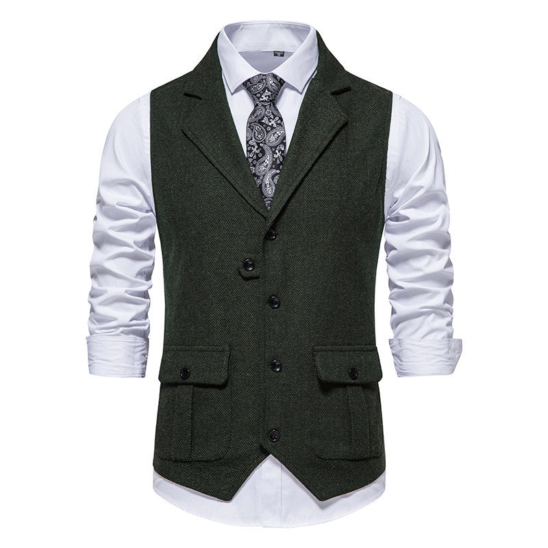 Herren elegante Weste mit strukturiertem Hahnentritt-Muster Echoarchiv