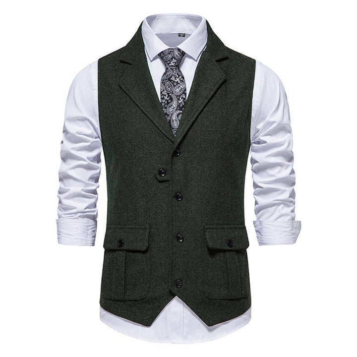 Herren elegante Weste mit strukturiertem Hahnentritt-Muster Echoarchiv