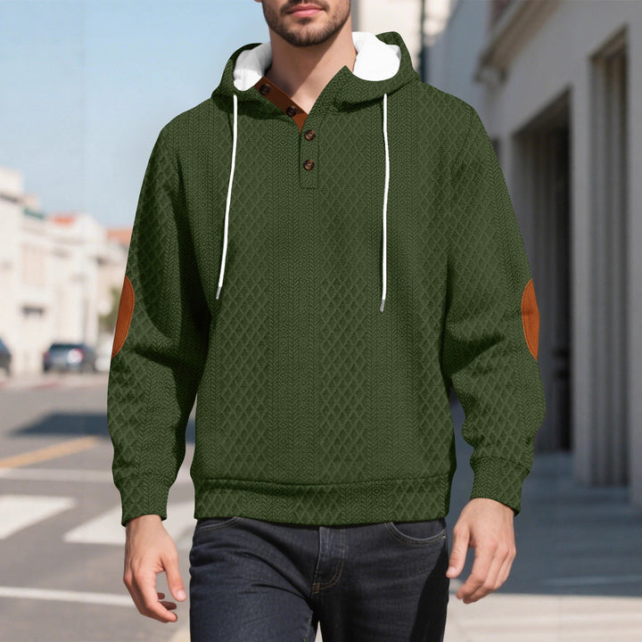 Herren lässiger Kapuzenpullover mit innovativer Strickstruktur und modischen Akzenten Echoarchiv
