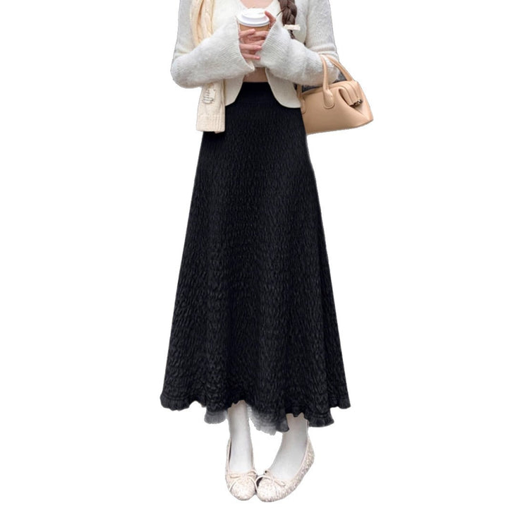 Damen Eleganter Maxirock mit strukturiertem Wellenmuster Echo Archiv