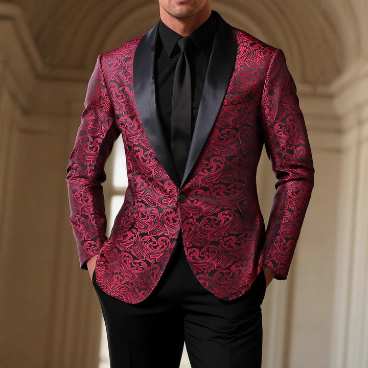 Herren eleganter Pailletten Blazer mit Paisley-Muster Echoarchiv