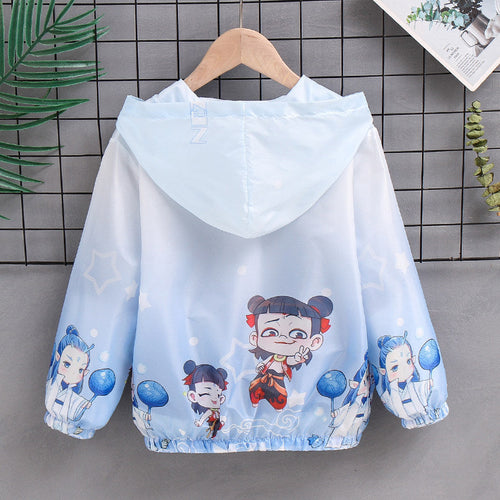 Unisex nan leichte Kinderregenjacke mit Kapuze und Cartoonmotiv wasserabweisend winddicht Echo Archiv