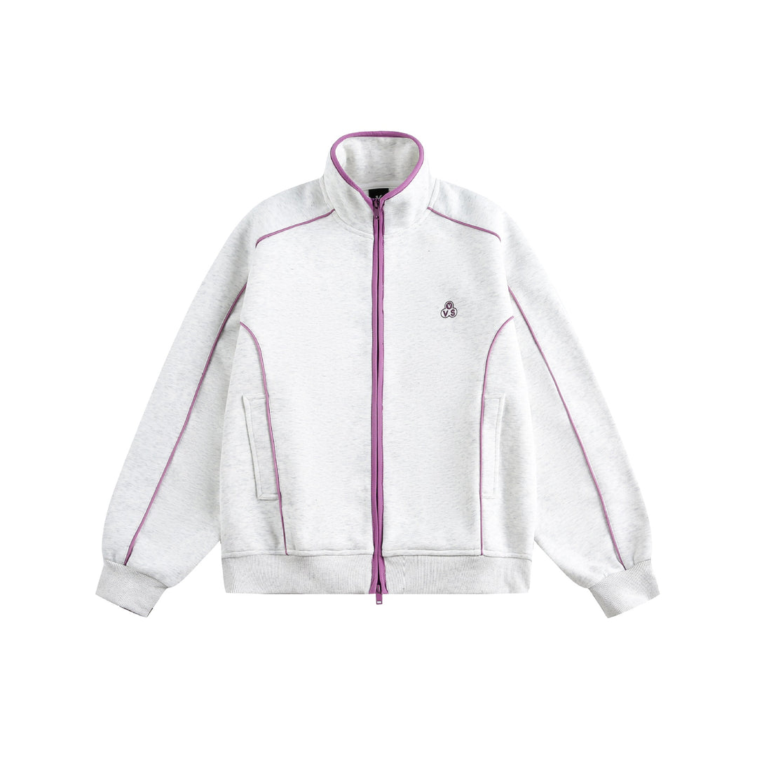 Damen Oversize-Sweatjacke mit Stehkragen und Zwei-Wege-Reißverschluss Echoarchiv