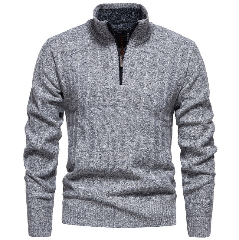 Herren Pullover mit Stehkragen und Zipper Echoarchiv