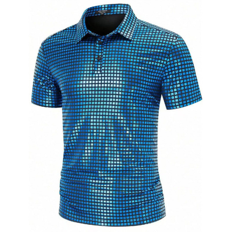 Herren Polo-Shirt mit modernem grafischen Muster Echoarchiv