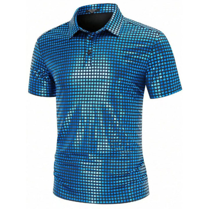 Herren Polo-Shirt mit modernem grafischen Muster Echoarchiv