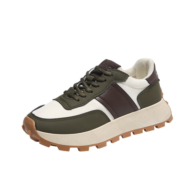 Damen Plateau-Casual-Sneaker mit profiliertem Gum-Profil und Velours-Overlays Echoarchiv
