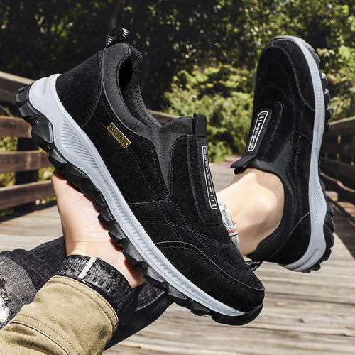 Herren Slipper-Sneaker aus Veloursleder-Optik mit rutschfester Profilsohle Echoarchiv