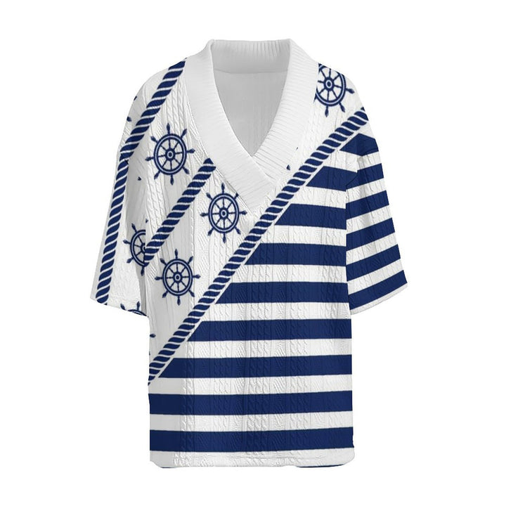 Herren maritimes Kurzarm-Outfit mit gestreiften Design Echoarchiv