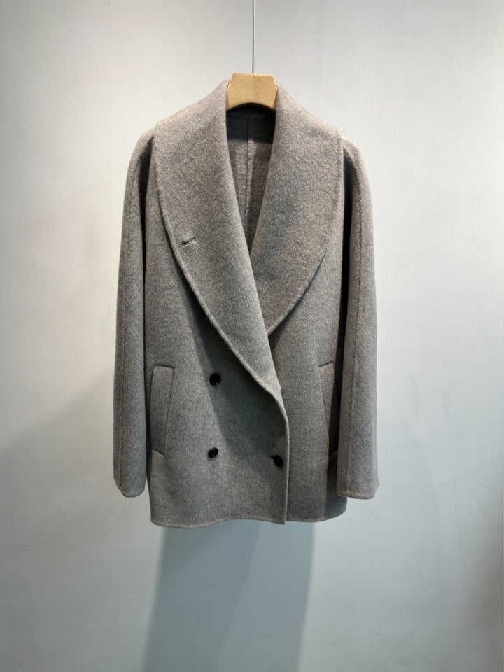 Damen Doppelreiher Strukturierter Wollmischung Jacke Echoarchiv