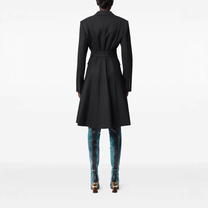 Damen Langblazer im minimalistischen Doppelreiher mit verstärkten Schultern Echoarchiv