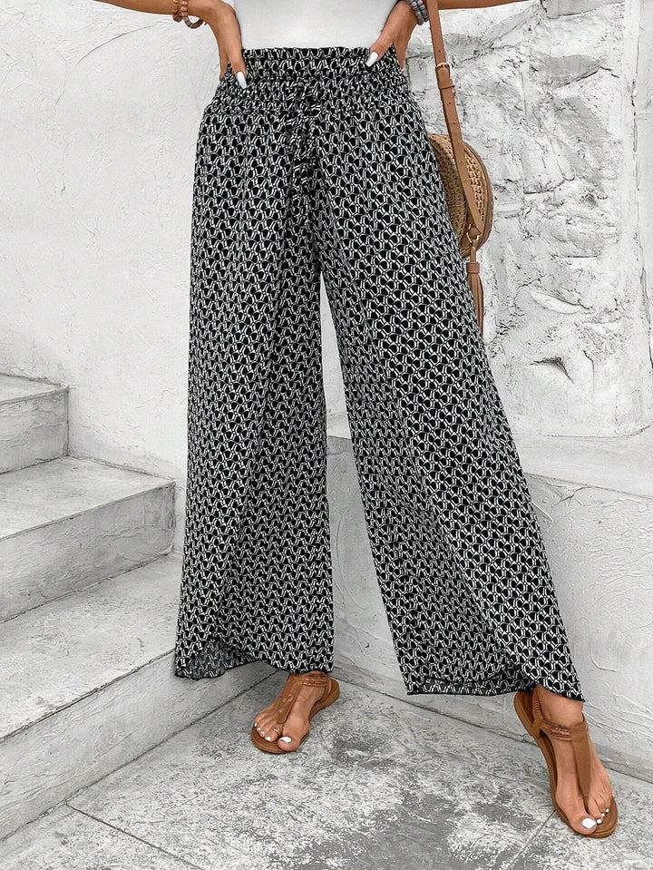 Damen Palazzo-Hose mit weitem Bein und gerafftem Elastikbund Echo Archiv