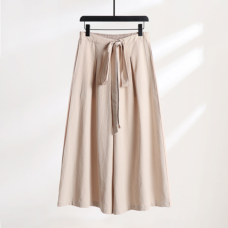 Damen Palazzo-Culotte mit elastischem Bund und Bindegürtel Echoarchiv