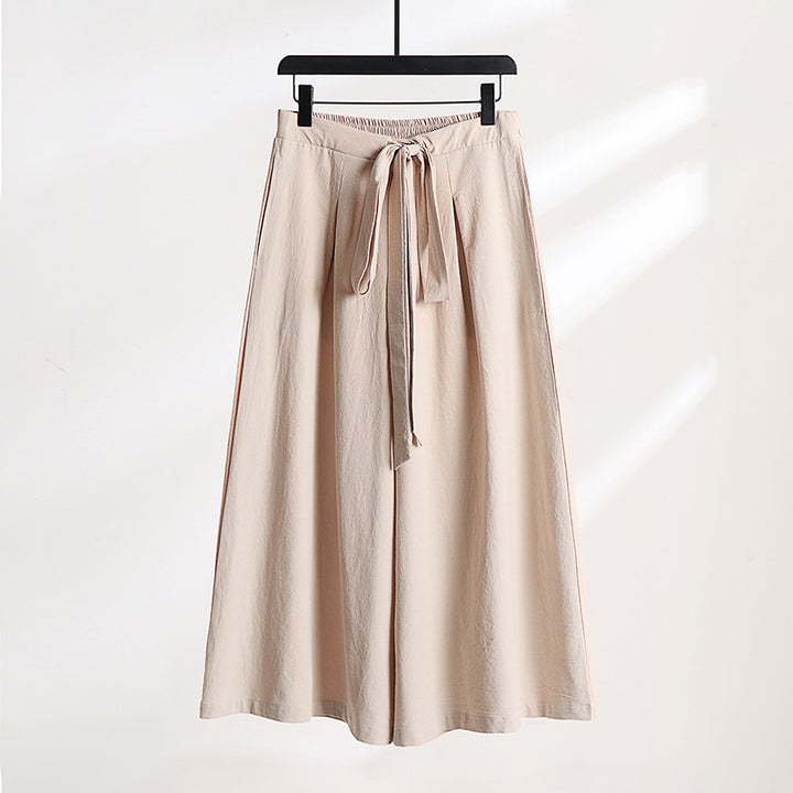 Damen Palazzo-Culotte mit elastischem Bund und Bindegürtel Echoarchiv
