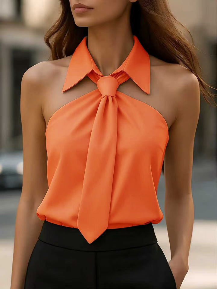 Damen Bluse mit elegante Kragen- und Bindebanddetail Echo Archiv