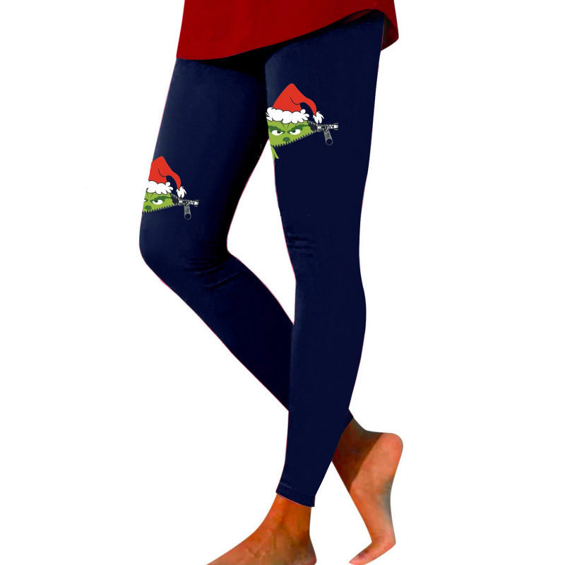 Damen Gemusterte Weihnachtsleggings Echoarchiv