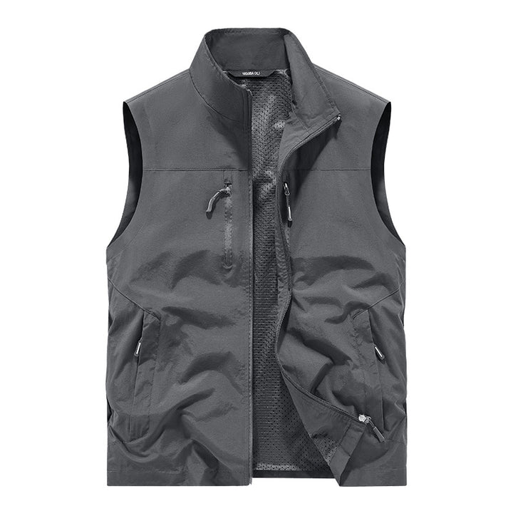 Herren Leichte Outdoorweste mit Mesh-Innenfutter und Multifunktionstaschen Echoarchiv
