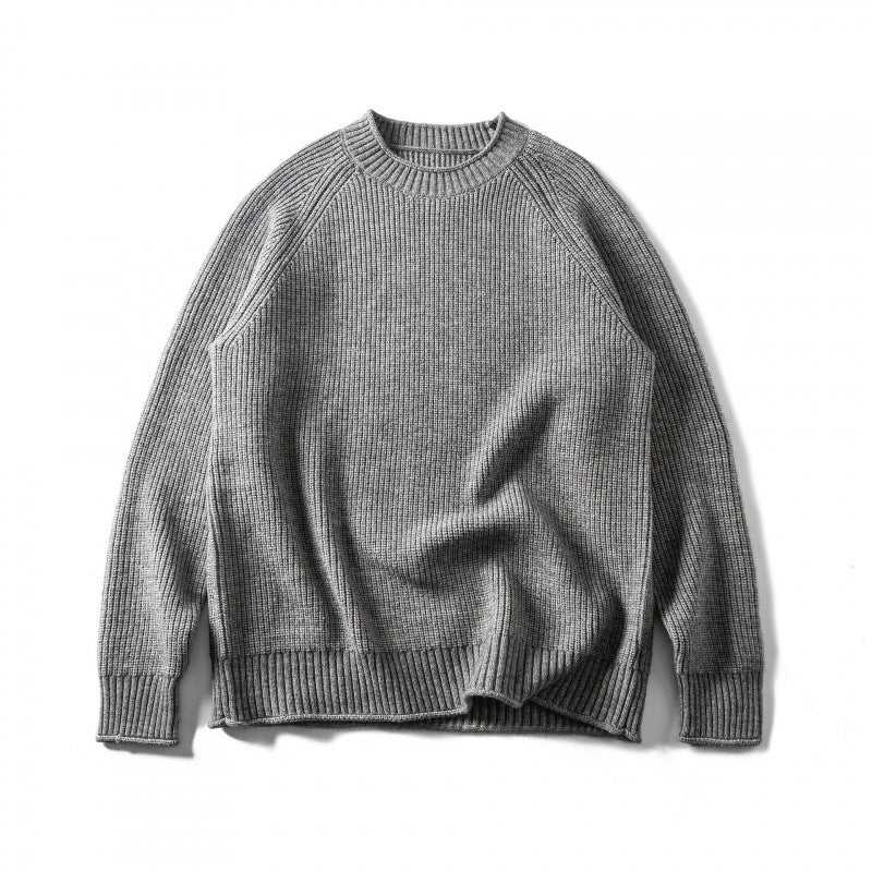 Unisex Grobgestrickter Rundhals-Pullover im Oversize-Boxy-Cut mit Raglanärmeln Echo Archiv