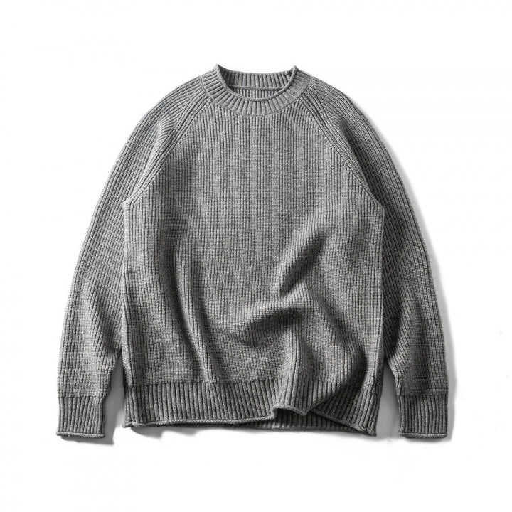 Unisex Grobgestrickter Rundhals-Pullover im Oversize-Boxy-Cut mit Raglanärmeln Echo Archiv
