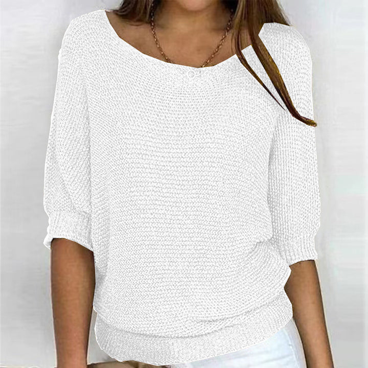 Damen nan legerer kastiger Feinstrickpullover mit weitem Ausschnitt Echo Archiv