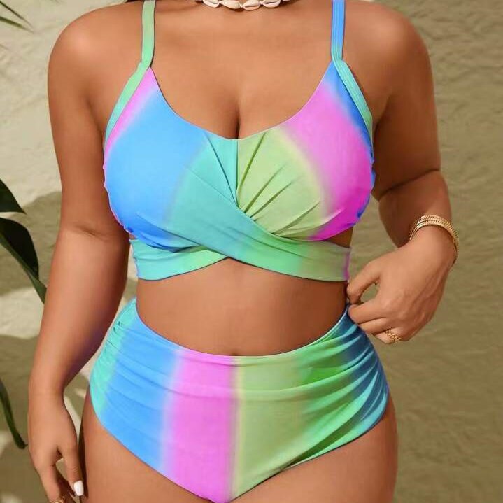 Damen Hochtailliertes Bikini-Set mit verspieltem Wickeldetail Echo Archiv