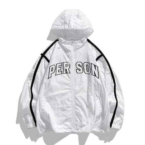 Herren lässige Windbreaker-Jacke mit verstellbarer Kapuze Echoarchiv