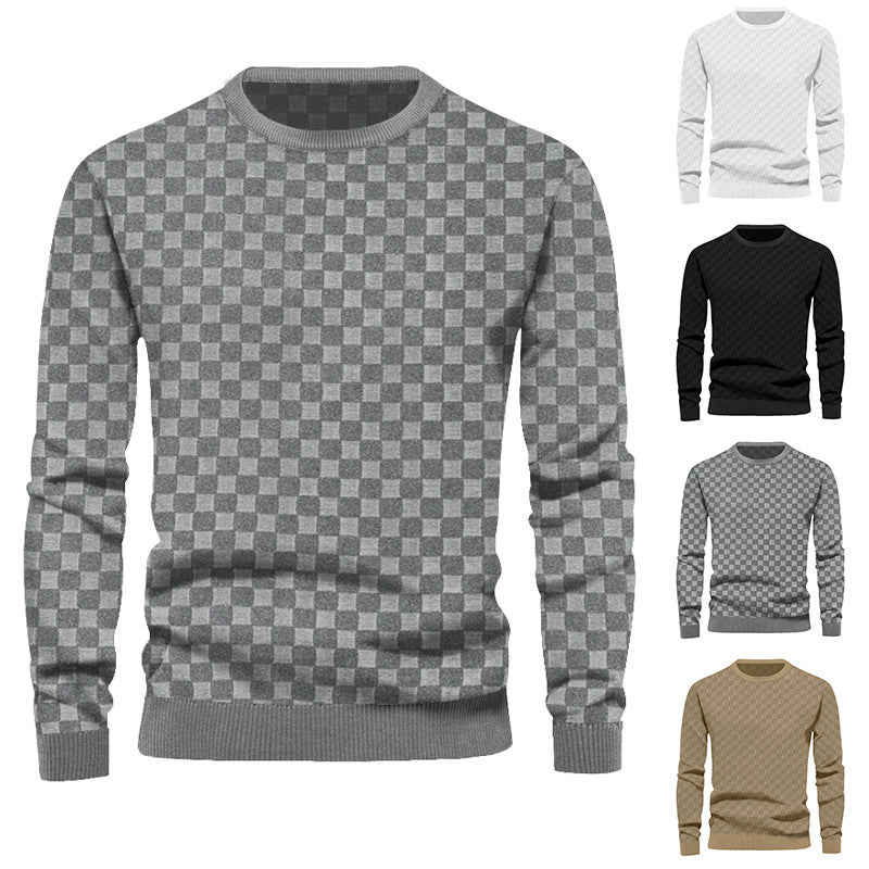 Herren Pullover mit strukturiertem Gewebe und modischem Rundhalsausschnitt Echoarchiv