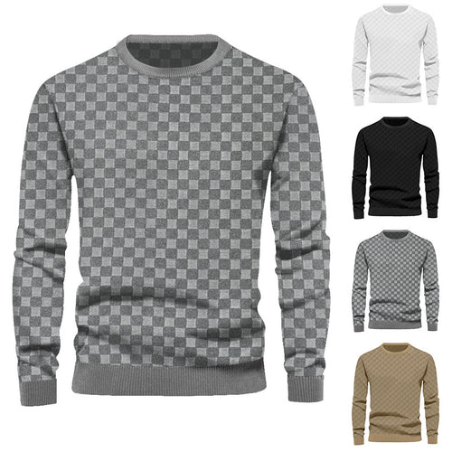 Herren Pullover mit strukturiertem Gewebe und modischem Rundhalsausschnitt Echoarchiv