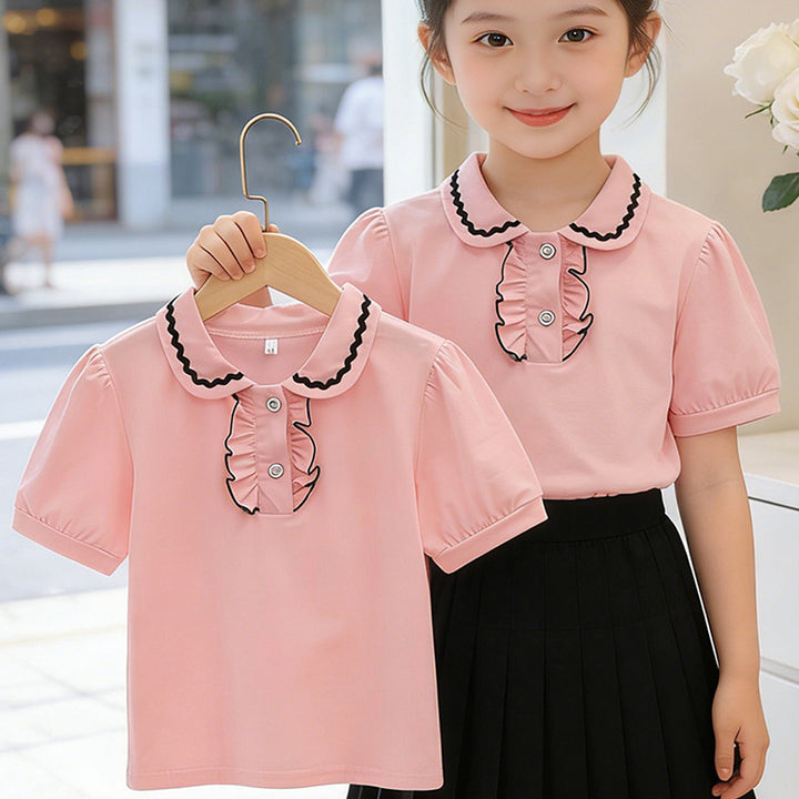 Mädchen modische Bluse mit Rüschendetails Echo Archiv