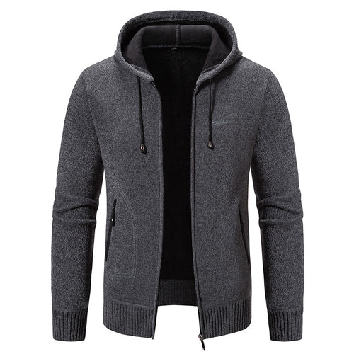 Herren nan warme Strickoptik-Zipjacke mit Teddyfutter, Kapuze und verdeckten Reißverschlusstaschen Echo Archiv