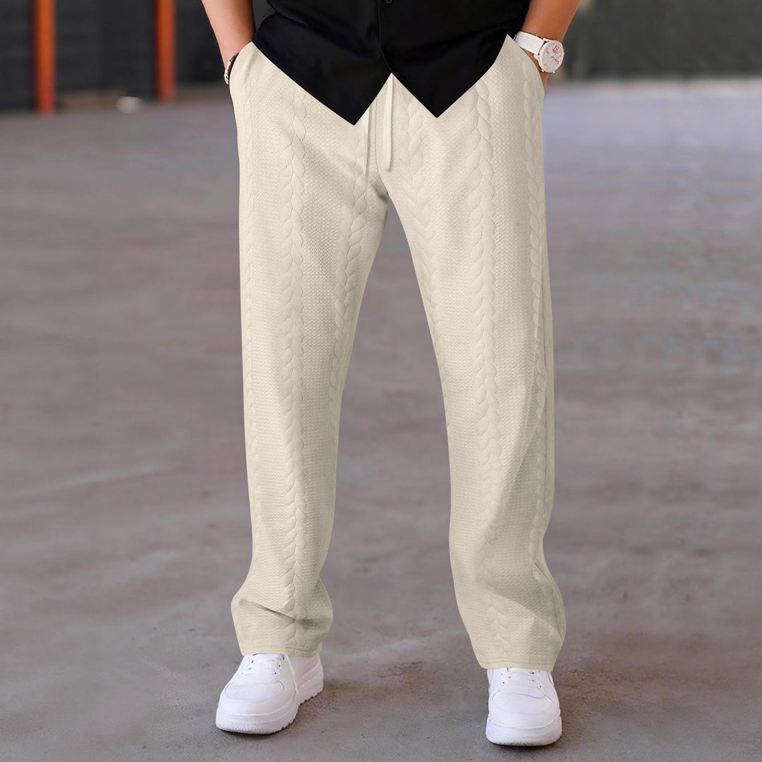Herren Freizeitliche Stretch-Hose mit Kordelzug und strukturiertem Design Echoarchiv