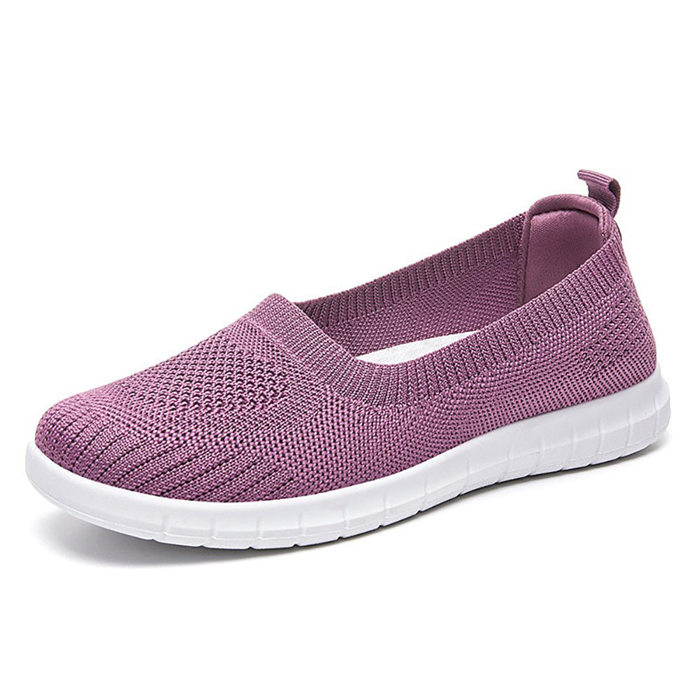 Damen nan atmungsaktive Strick-Ballerina-Slipper mit nahtlosem Sockeneinstieg, orthopädischem Memory-Fußbett und flexibler EVA-Laufsohle Echo Archiv