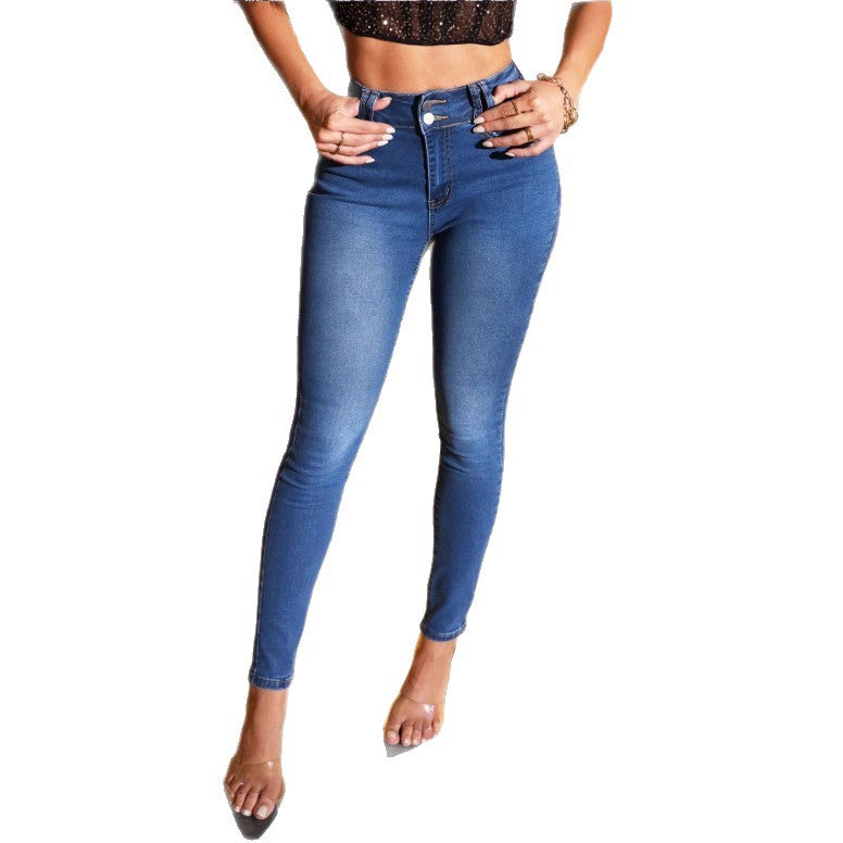Damen Figurformende High‑Waist Skinny‑Jeans mit taillenbildendem Doppelknopfbund Echo Archiv