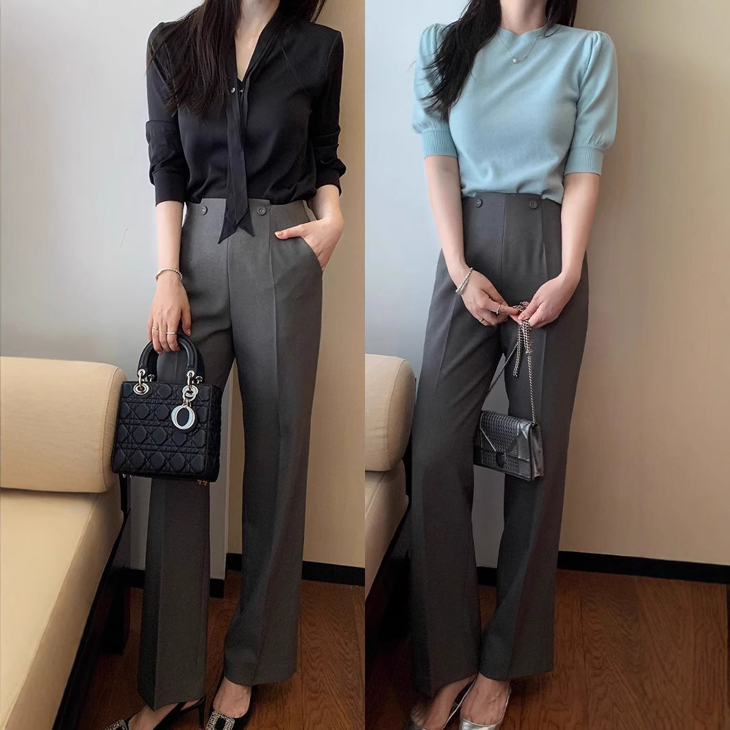 Damen Elegante und hoch taillierte Anzughose Echoarchiv
