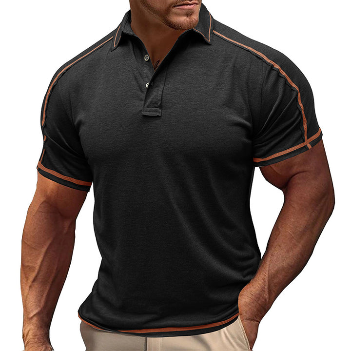 Herren Polo-Shirt mit modischen Kontrastnähten Echoarchiv
