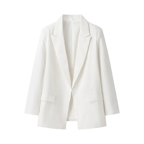 Damen unstrukturierter Longblazer mit fallendem Revers, leichter Stretchqualität und Pattentaschen – Célinea