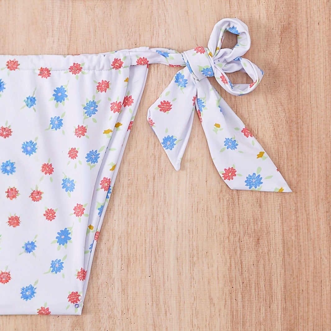 Damen Floral gemusterter Triangel-Bikini mit verspieltem Bindeband Echo Archiv