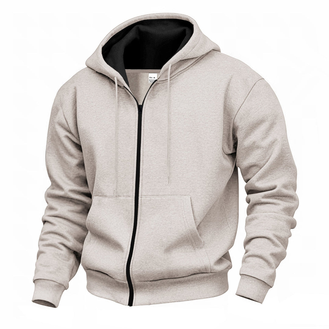 Herren Premium Kapuzenjacke mit durchgehendem Reißverschluss und weichem Fleece-Futter Echoarchiv