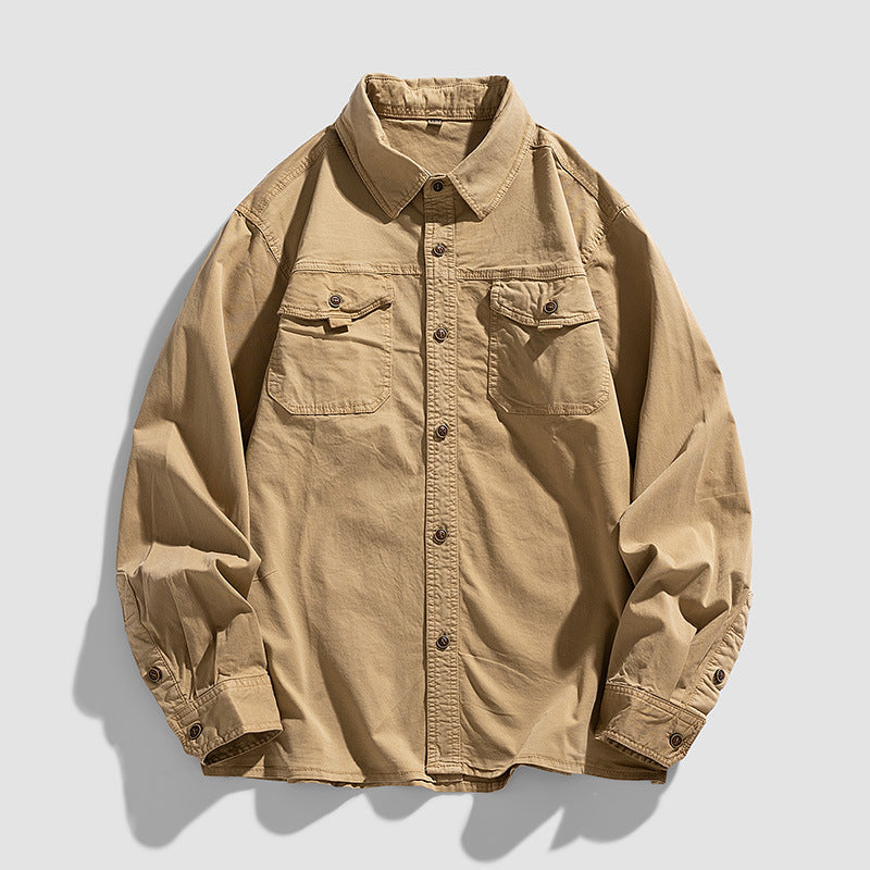Herren Overshirt aus robustem Baumwoll‑Twill mit Pattentaschen und relaxed Fit Echo Archiv