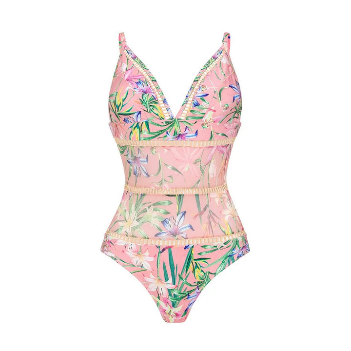 Damen Bikiniset mit eleganten, langen transparenten Ärmeln Echo Archiv