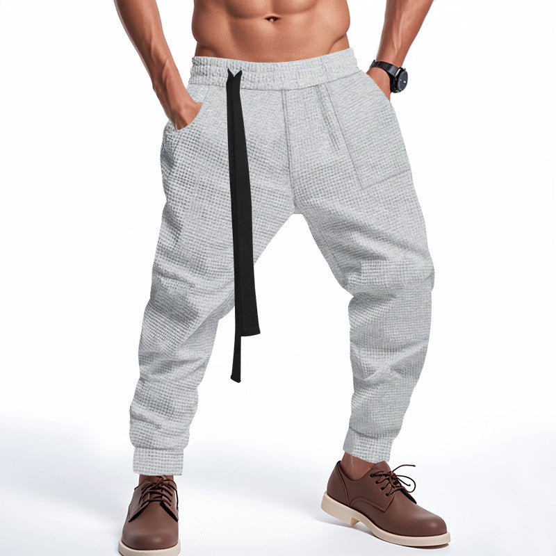 Herren lässige Freizeithose mit grob strukturiertem Material und praktischen Taschen Echoarchiv