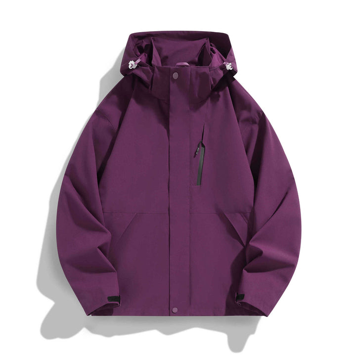 Damen Wasserabweisende Kapuzen‑Übergangsjacke mit verstellbarer Kapuze, verdeckter Frontblende und Multifunktionstaschen Echo Archiv
